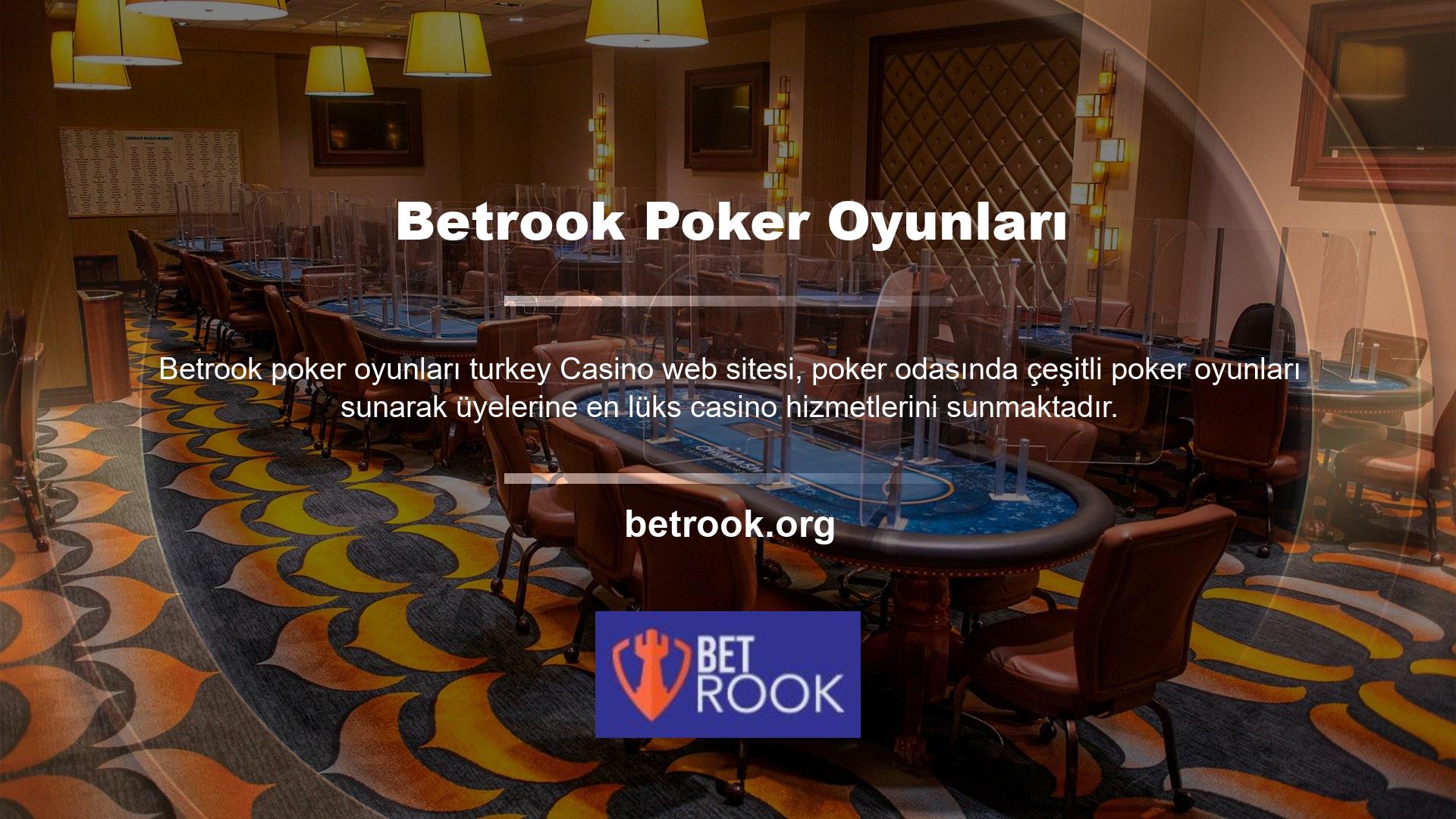Oyunları incelerken, poker lobisi üyelerine para karşılığında kullanıcılara Texas Hold'em, Omaha, Turkish Hold'em ve Tavla sunuyoruz